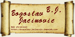 Bogoslav Jaćimović vizit kartica